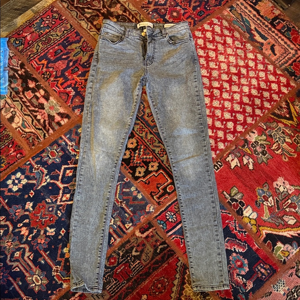 High-Rise Skinny Jeans in Medium Gray Wash - Women's